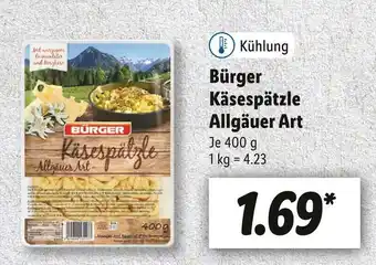 Lidl Bürger käsespätzle allgäuer art Angebot