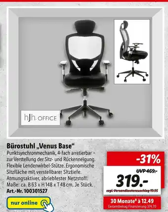 Lidl Bürostuhl „venus base“ Angebot