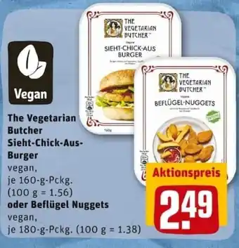 REWE PETZ The Vegetarian Butcher Sieht Chick aus Burger 160g oder Beflügel Nuggets 180g Angebot