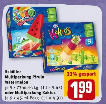 REWE Schöller multipackung pirulo watermelon oder multipackung kaktus Angebot