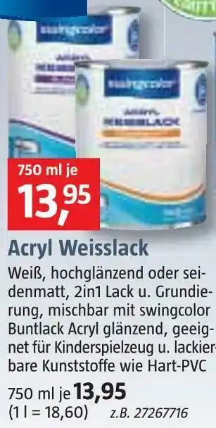 Bauhaus Swingcolor acryl weisslack Angebot