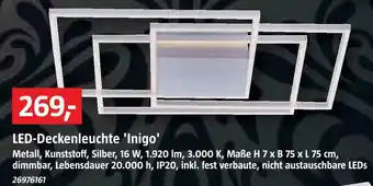 Bauhaus Led-deckenleuchte 'inigo' Angebot