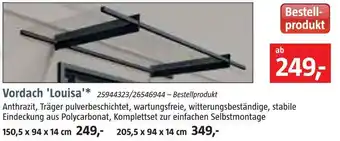 Bauhaus Vordach 'louisa' Angebot