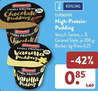 Aldi Süd EHRMANN High-Protein Pudding 200 g Becher Angebot