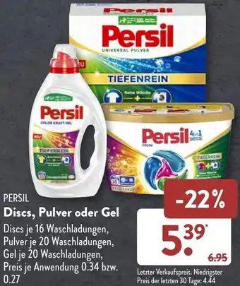 Aldi Süd PERSIL Discs, Pulver oder Gel Discs Angebot