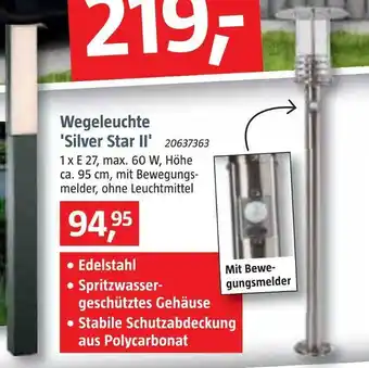 Bauhaus Wegeleuchte 'silver star ii' Angebot