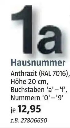 Bauhaus Hausnummer Angebot