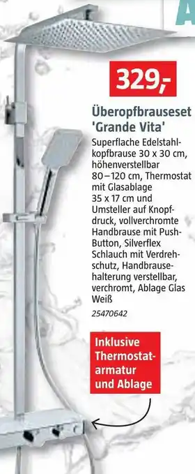 Bauhaus Mixomat überkopfbrauseset 'grande vita' Angebot