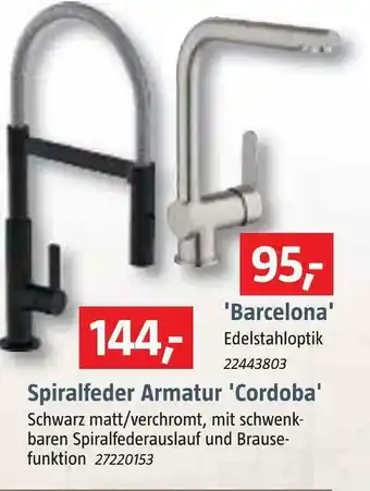 Bauhaus Spiralfeder armatur 'cordoba' oder 'barcelona' Angebot