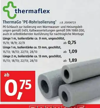 Bauhaus Thermaflex thermago 'pe-rohrisolierung' Angebot