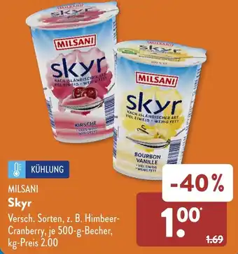 Aldi Süd MILSANI Skyr 500 g Becher Angebot