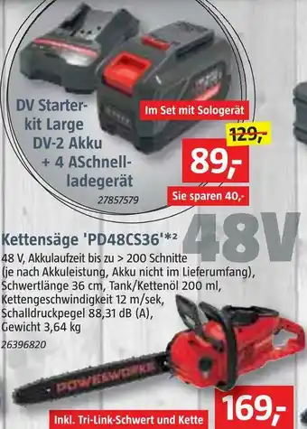 Bauhaus Powerworks kettensäge 'pd48cs36' Angebot