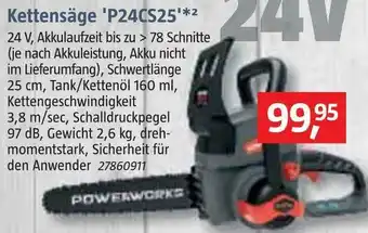 Bauhaus Powerworks kettensäge 'p24cs25' Angebot