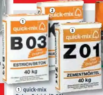 Bauhaus Quick-mix beton-estrich 'b 03', mauer- und putzmörtel 'k 01' oder zementmörtel 'z 01' Angebot