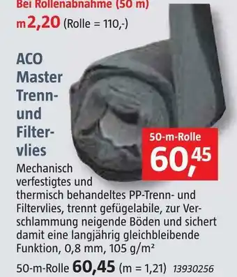 Bauhaus Aco master trenn- und filtervlies Angebot