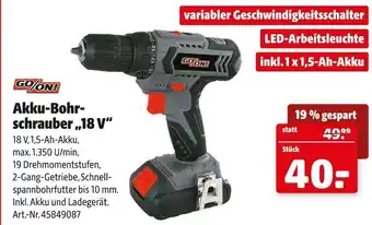 Hagebau GO ON! Akku-Bohrschrauber ,,18 V" Angebot