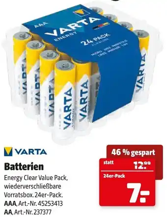 Hagebau VARTA Batterien Angebot