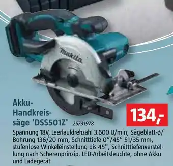 Bauhaus Makita akku-handkreissäge 'dss501z' Angebot