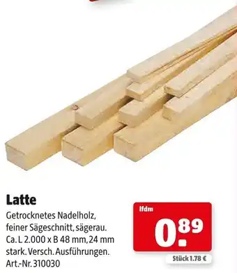 Hagebau Latte Angebot