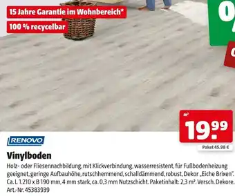 Hagebau RENOVO Vinylboden Angebot