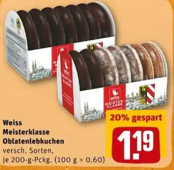 REWE PETZ Weiss Meibsterklasse Oblatenlebkuchen 200g Angebot