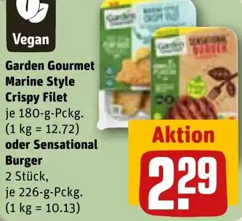 REWE Garden Gourmet Marine Style Crispy Filet 180 g oder Sensational Burger 226 g Pckg. Angebot