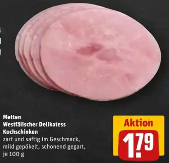 REWE Metten Westfälischer Delikatess Kochschinken 100 g Angebot