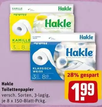 REWE PETZ Hakle Toilettenpapier Angebot