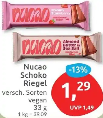 Budni Nucao Schoko Riegel 33 g Angebot