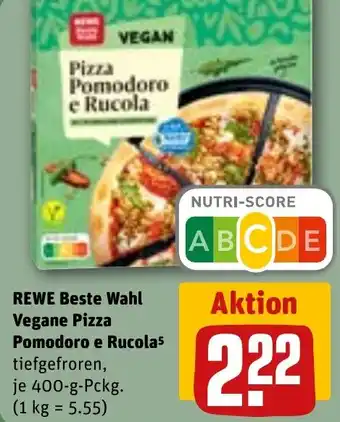 REWE REWE Beste Wahl Vegane Pizza Pomodoro e Rucola 400 g Pckg. Angebot