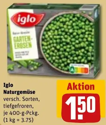 REWE Iglo Naturgemüse 400 g Pckg. Angebot