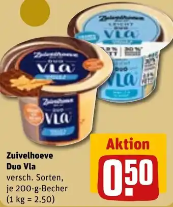 REWE Zuivelhoeve Duo Vla 200 g Becher Angebot