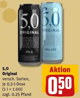 REWE 5,0 Original 0,5 L Dose Angebot