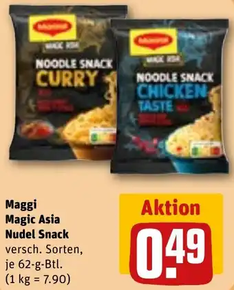 REWE Maggi Magic Asia Nudel Snack 62 g Btl. Angebot