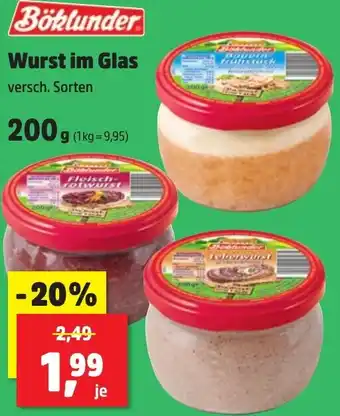 Thomas Philipps Böklunder Wurst im Glas 200 g Angebot