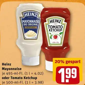 REWE Heinz mayonnaise oder tomato ketchup Angebot