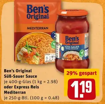 REWE Ben’s original süß-sauer sauce oder express reis mediterran Angebot