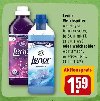 REWE Lenor weichspüler amethyst blütentraum oder aprilfrisch Angebot