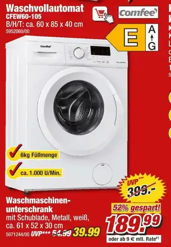 Poco Comfee waschvollautomat cfew60-105 Angebot