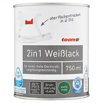 toom Baumarkt Toom 2in1 weißlack matt 750 ml Angebot