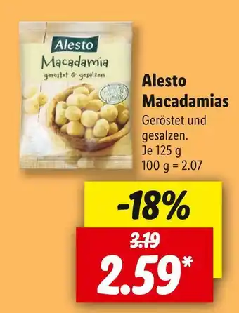 Lidl Alesto macadamias Angebot