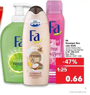 Kaufland Fa Duschgel, Deo Oder Seife Angebot