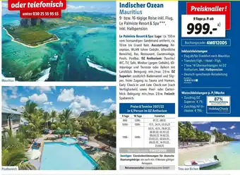 Lidl Lidl reisen reiseangebot indischer ozean mauritius Angebot