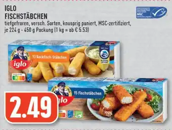 Edeka IGLO FISCHSTÄBCHEN 224 g-450 g Packung Angebot