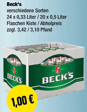 Edeka Beck's 24 x 0,33 Liter / 20 x 0,5 Liter Angebot