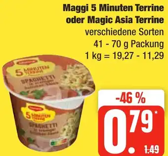 Edeka Frischemarkt Maggi 5 Minuten Terrine oder Magic Asia Terrine 41-70 g Packung Angebot