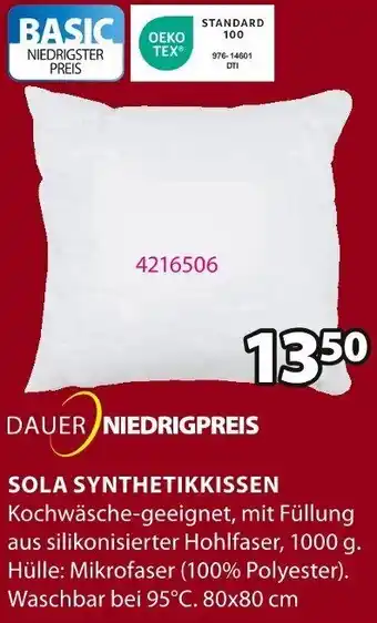 Jysk SOLA SYNTHETIKKISSEN Angebot