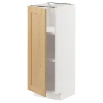 IKEA Metod Unterschrank mit Böden, weiß/forsbacka Eiche, 30x37 cm Angebot