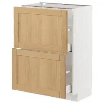 IKEA Metod / maximera Unterschrank mit 2 Schubladen, weiß/forsbacka Eiche, 60x37 cm Angebot