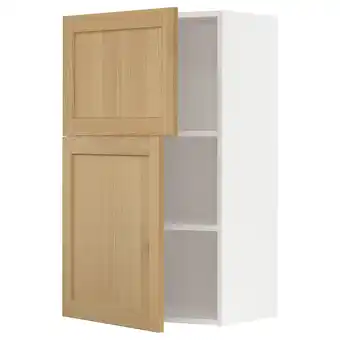 IKEA Metod wandschrank mit böden und 2 türen, weiß/forsbacka eiche, 60x100 cm Angebot